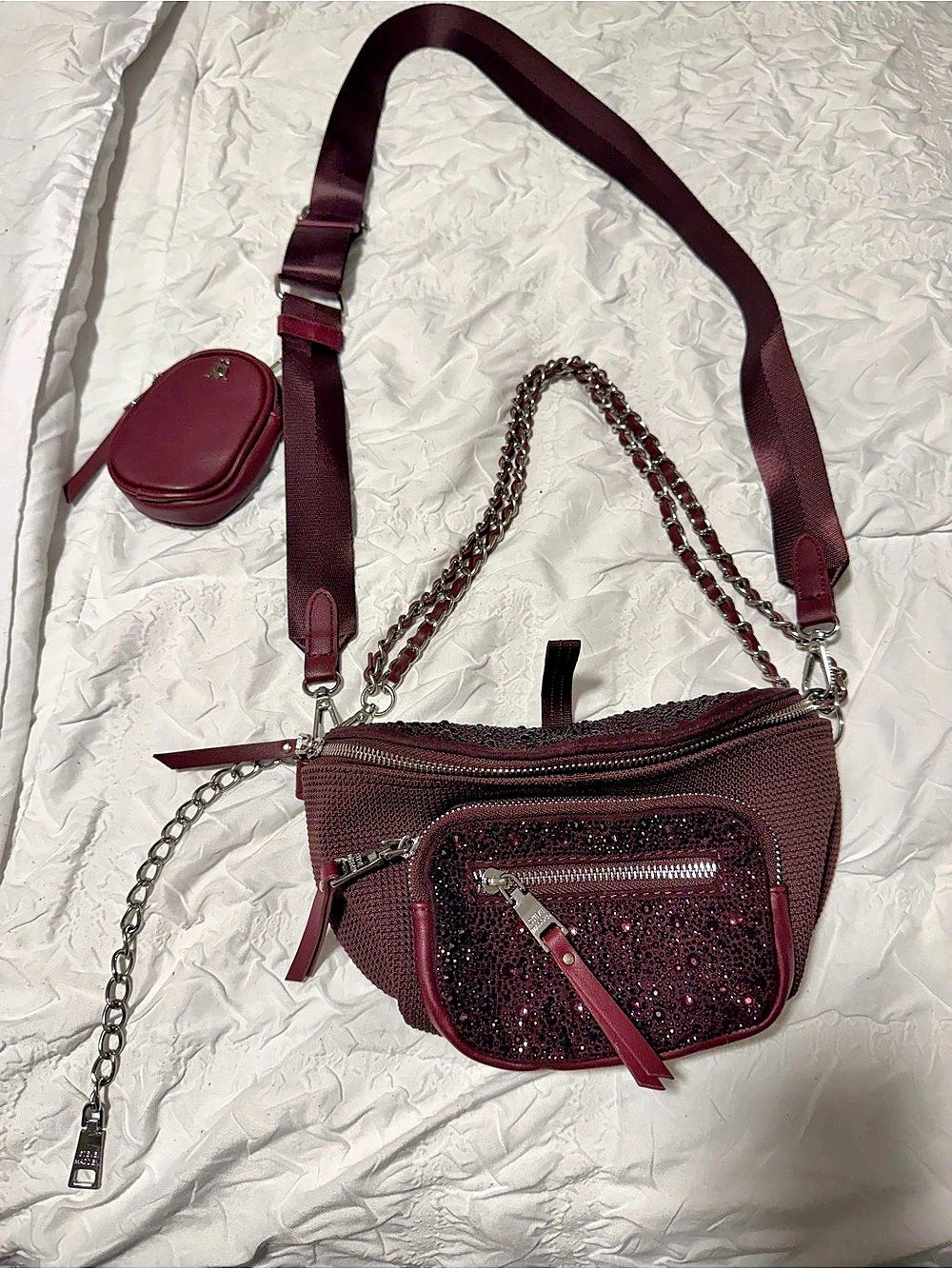 Steve Madden Bmaxima Belt Bag Burgundy Crossbody